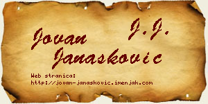 Jovan Janašković vizit kartica